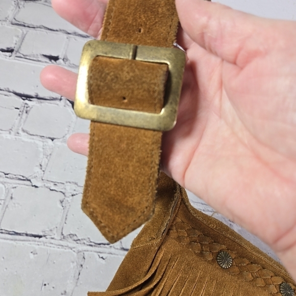 Vtg Minnetonka brown suede fringed hippie boho festival purse - Picture 6 of 10